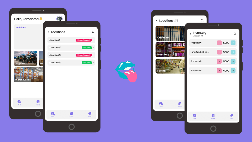 TastyPlan Manager — app screens mockup